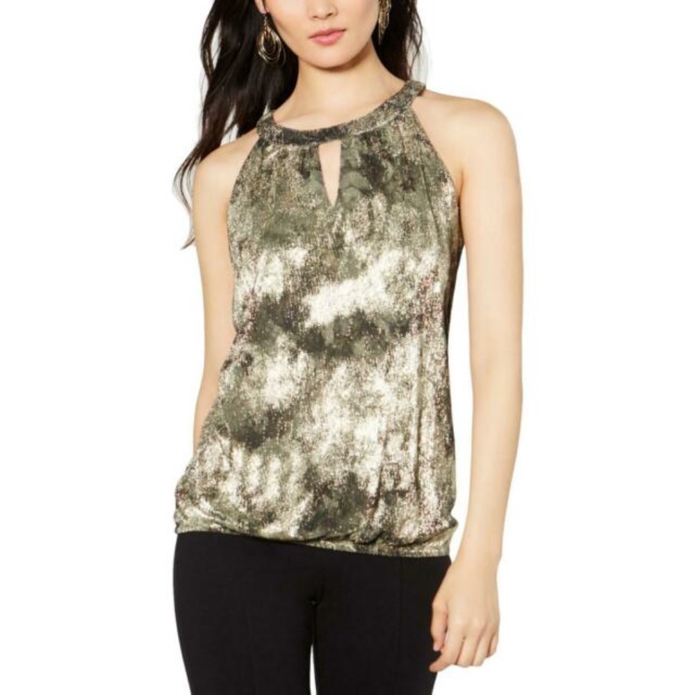 Women's Large INC Womens Metallic Printed